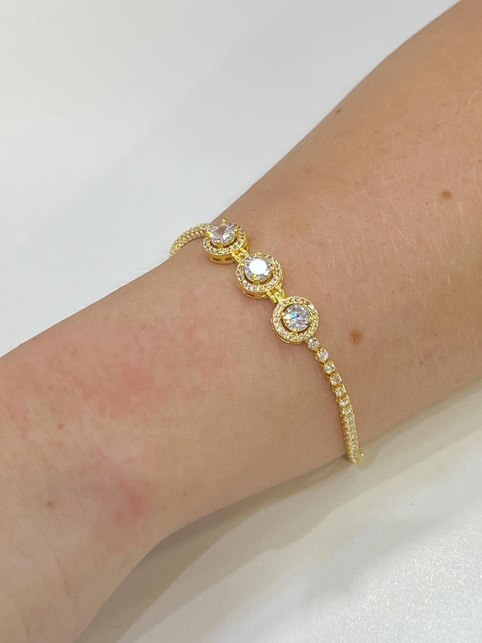 Pulseira Rivieira três zircônias