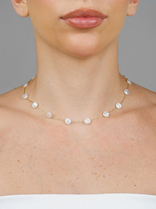 Colar Pérola Banho Ouro 18k